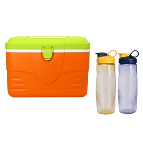 KOMAX 아이스박스 50L + 휴대물병 600ml x 2종 세트, 오렌지(아이스박스), 블루, 옐로우(물병)