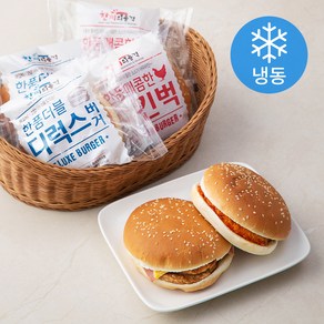 한끼의품격 더블 디럭스 버거 190g x 3팩 + 매콤한 치킨벅 160g x 3팩 (냉동), 1세트