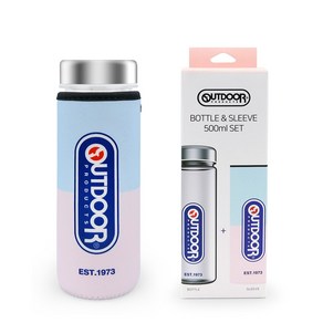 아웃도어프로덕츠 보틀 + 슬리브, 투명 + 블루 + 핑크, 500ml, 1개