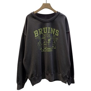 BRUINS 빈티지 프린팅 라운드넥 오버핏 임산부 맨투맨