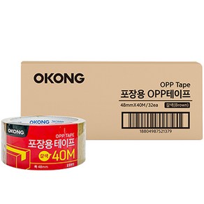 오공 포장용 갈색 박스 OPP 테이프 48mm x 40m, 32개