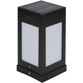 원하 LED 태양광 문주등 가든 100 x 100 x 200 mm, 블랙(문주등), 주광색(조명)