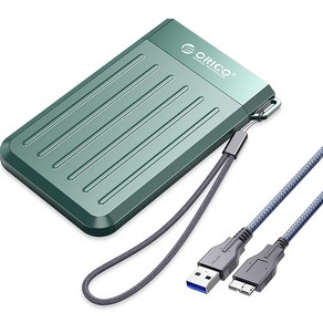 오리코 SSD HDD 외장 하드 케이스 USB3.1 5Gbps M25U3 그린, 1개