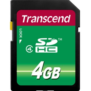 트랜센드 SDHC Class 4 SD카드 TS4GSDHC4, 4GB, 1개