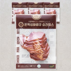 노랑오리 참나무 훈연 돈목심바베큐 슬라이스, 150g, 4팩