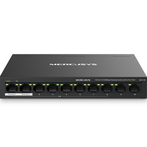 머큐시스 10 포트 10/100Mbps 데스크톱 스위치 8 포트 PoE+ 지원, MS110P, 1개