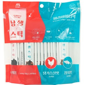 마이베프 냥생스틱 버라이어티팩 고양이 간식 참치 11g x 20p + 닭가슴살 11g x 20p 세트