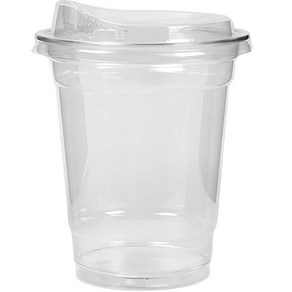 대경홈카페 투명 PET 아이스컵 410ml + 스트로우프리 뚜껑 세트, 100세트
