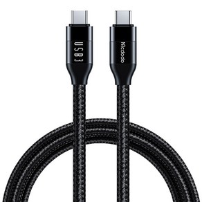 맥도도 USB 3.1 Gen 2 100W C to C타입 고속충전 케이블 CA-7132, 블랙, 1개, 1.2m