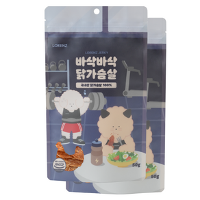 로렌츠 강아지 간식 바삭바삭 닭가슴살, 닭, 50g, 2개