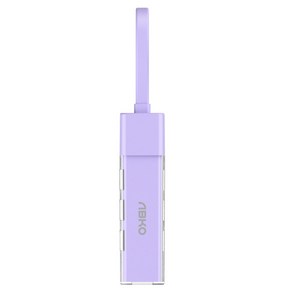 ABKO AMH 4in1 클리어 투웨이 4포트 USB 멀티허브, 퍼플, 1개