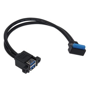 컴스마트 USB 3.0 메인보드 19핀 / 20핀 to 듀얼 A타입 변환 케이블 젠더 30cm