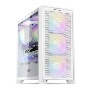 다크플래쉬 컴퓨터 케이스 미들타워 dakFlash DRX70 MESH RGB 강화유리, dakFlash DRX70 MESH RGB 강화유리(화이트), 1개