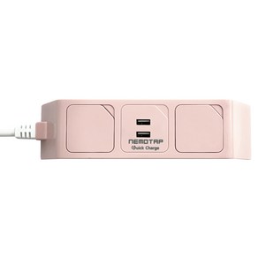 네모탭 컬러 USB A타입 고속충전 일반 멀티탭 2구 SY-NB2 USB QC, 1.5m, 크림피치, 1개