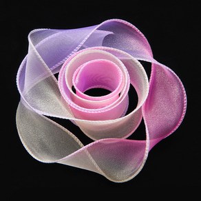 길그리 그라데이션 꽃다발 선물 포장 리본 4cm, 03 빨보노, 9m, 1개