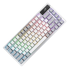 에이수스 ROG AZOTH PBT NX RED 영문 유무선 게이밍 텐키리스 키보드, 문라이트 화이트, 적축