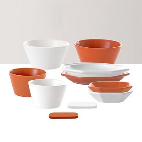 프렐류드 심플레 2인 베이직 홈세트 10p, 마시멜로, 캐롯, 1세트, 공기 2종 + 대접 2종 + 찬기 소 x 2종 + 디저트접시 2종 + 수저받침 2종