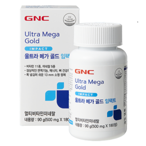 GNC 울트라 메가 골드 임팩트 90g, 180정, 1개