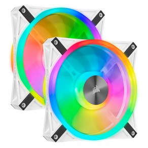 커세어 시스템 쿨러 140mm iCUE QL140 RGB PWM White Dual Fan Kit with Lighting Node CORE, 화이트, 2개