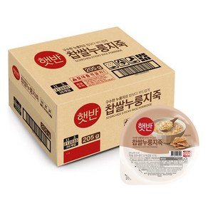 햇반 찹쌀누룽지죽, 205g, 36개