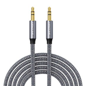 스페이스쉴드 3.5mm 3극 AUX 스테레오 이어폰 오디오 케이블 3m, 그레이, 1개