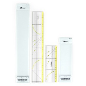 유니크 패치워크 컬러 시접자 15cm + 30cm + 보관케이스 세트