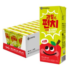 연세유업 과일펀치 사과 음료, 24개, 190ml