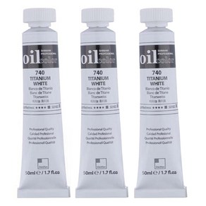 신한 전문가 유화물감 3개입, 50ml, 740번 티타늄 화이트