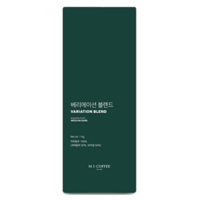 엠아이커피 베리에이션 블렌드 커피, 홀빈(분쇄안함), 1kg, 1개