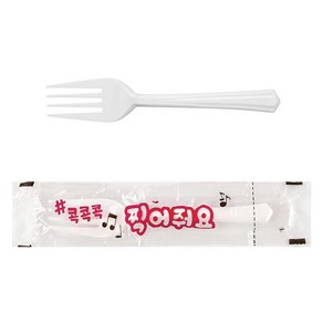 쿡앤락 콕콕콕 찍어줘요 일회용 포크, 100개, 1개입