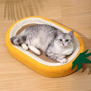 고양이 애니아 사이잘삼 파인애플 스크래쳐, 1개, YELLOW