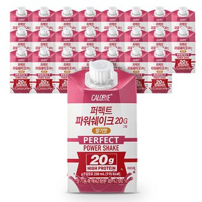 칼로바이 퍼펙트 파워쉐이크 20G 마시는 프로틴 음료 딸기맛, 24개, 250ml