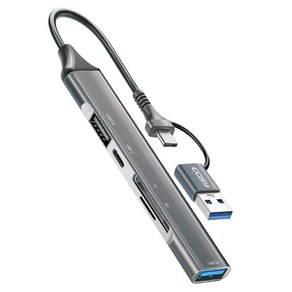 코시 5포트 슬림 메탈 듀얼 커넥터 USB 3.0 멀티허브 SD TF MH5101UC