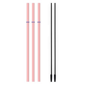 하이비 스탠리 호환 실리콘 스트로우 핑크 3p + 세척솔 랜덤발송 2p 세트, 1세트