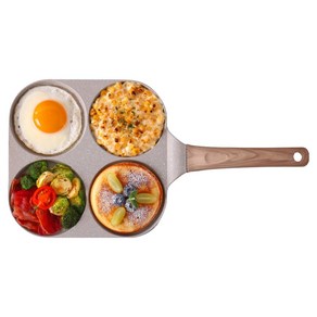 쿠킨 키친플라워 인덕션 겸용 쿠킨 모닝와이드 4구 에그팬, 1개, 22cm