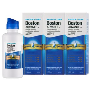 보스톤 바슈롬 어드밴스 렌즈 보존액, 120ml, 3개