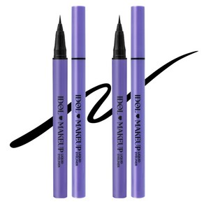 아이돌메이크업 리퀴드 아이라이너 0.8ml, 블랙, 2개
