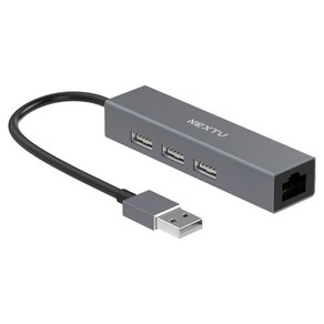 넥스트유 래마돈 USB 2.0 허브 3포트 노트북용 유선랜카드 UH133LAN, 1개