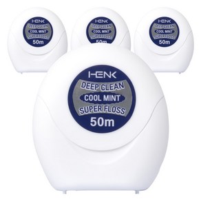 헨크 파이토메이드 HENK 딥클린 마이크로 쿨민트 슈퍼플로스 왁스 치실, 50cm, 1개입, 4개