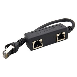 컴스마트 커플러 RJ45 FT형 8P8C 분배기 1:2 2분배 STP BT204, 1개, Black