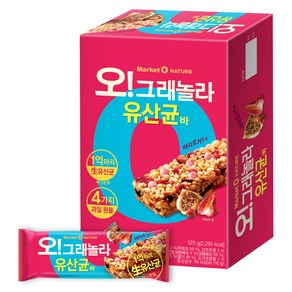 마켓오네이처 오 그래놀라 유산균바, 525g, 1개