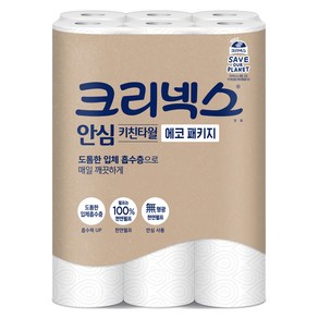 크리넥스 안심 천연펄프 키친타월 에코 패키지