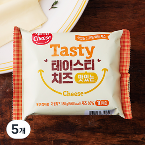 서울우유치즈 테이스티 치즈 맛있는 10매입, 180g, 5개