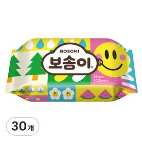 보솜이 펀앤플레이 라이트 물티슈 휴대용, 10매, 30개, 55g