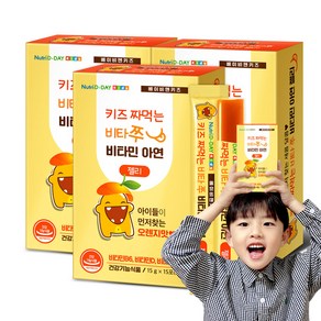 뉴트리디데이 키즈 짜먹는 비타쭈 비타민 아연 젤리 15p, 225g, 3개