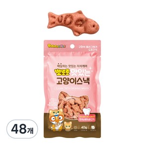 에이비에스엘 고양이 뽀로로 맛있는 스낵, 연어 + 새우 + 닭고기맛 혼합맛, 40g, 48개