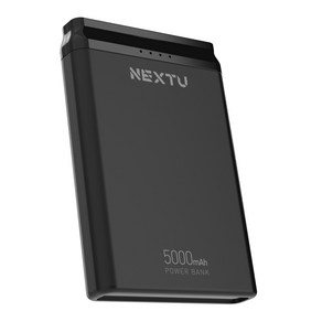 넥스트유 5000mAh 휴대용 보조배터리 C타입/Mico 5핀 2포트, NEXT-5000PB, BLACK