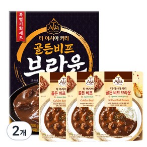 티아시아키친 골든 비프 브라운 커리 3p, 180g, 2개