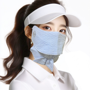 고운골프 L지지미 면마스크, 블루, 1개