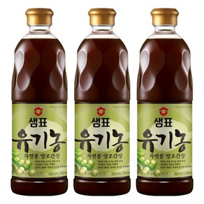 샘표 유기농 자연콩 양조간장, 860ml, 3개